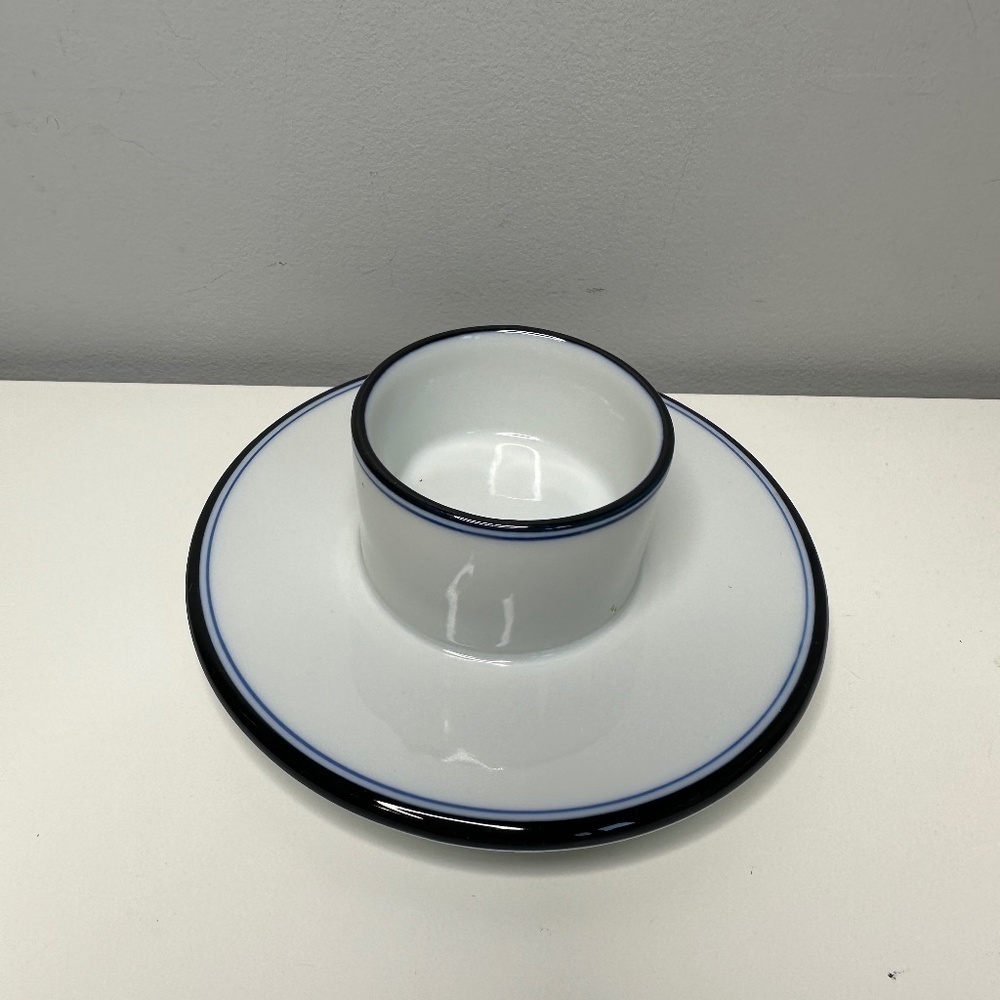 Vintage Dansk Blue & White Pillar 2 1/2” Candle Holder